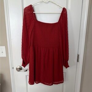 Burnt Orange Long Sleeve Dress